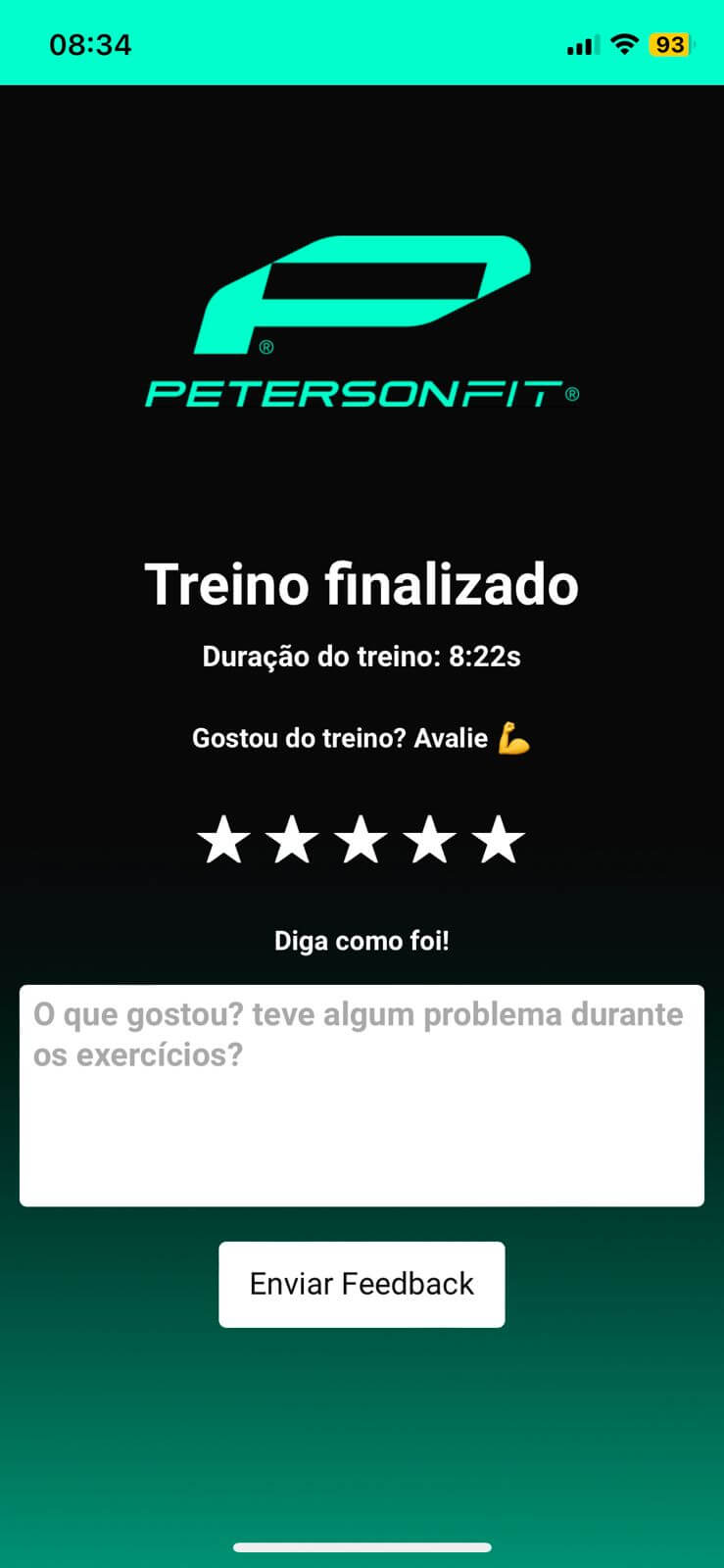 Tela de Feedback